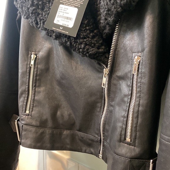 🖤🖤🖤 True Religion - Onyx Shearing Biker Jacket Size Small - Picture 7 of 11